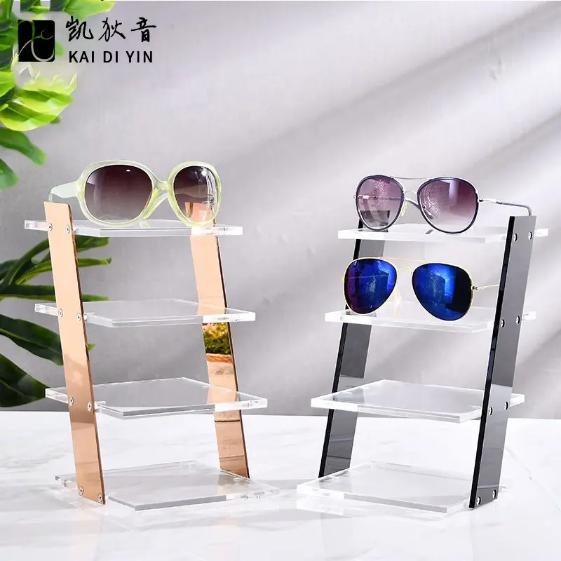 Wholesale 4-Layer Clear Acrylic Display Rack for Sunglasses Glasses Frame Showcase