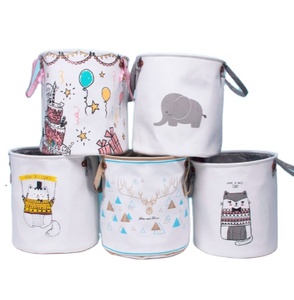 Kids Toy Storage Bin Basket with Handle Collapsible Organizer for Nursery Storage