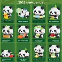 Lele Brothers W1508 Panda, Modelo de Decoración para Armar, Juguete Educativo DIY, Bloques de Construcción de Plástico ABS con Micro-Diamantes y Partículas Pequeñas