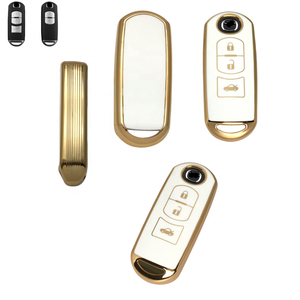 <span class=keywords><strong>Funda</strong></span> de plástico suave para <span class=keywords><strong>llave</strong></span> de coche <span class=keywords><strong>Mazda</strong></span> Cx7, carcasa de plástico Tpu con borde dorado, nueva promoción - Product Image 4