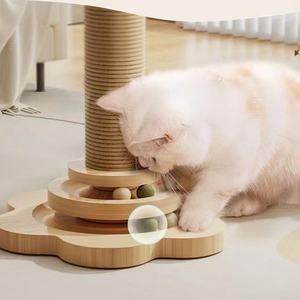 Vertical Wear-resistant and Non Shedding Cat Scratching Column Turntable Hemp Rope Claw Cat Scratching Board - Product Image 6