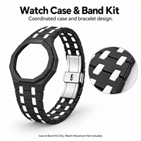 Biokeramik-Uhrengehäuse und Modifikations-Set mit achteckigem Gehäusedesign und buntem Gliederarmband
