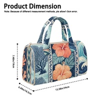Sac à main brodé personnalisé avec imprimé corail hawaïen, imprimé floral Hibiscus des Fidji, pour le shopping, les voyages et le quotidien