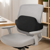 Coussin lombaire en mousse à mémoire de forme avec ailes latérales, oreiller de soutien lombaire ovale pour chaises de bureau, coussin enveloppant pour le dos pour sièges domestiques