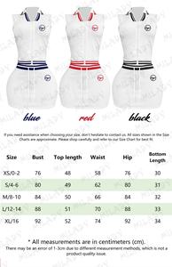 服メーカーカスタムロゴポロベストトップとスカートセット女性服コットンラウンジウェア2ピースセット女性用ジャンプスーツ - Product Image 2