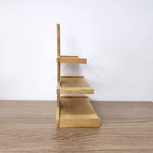 Custom <b>Bamboo</b> <b>Material</b> Counter top design Table top Nail Polish Display Showcase Furniture for Cosmetic Display - Product Image 2