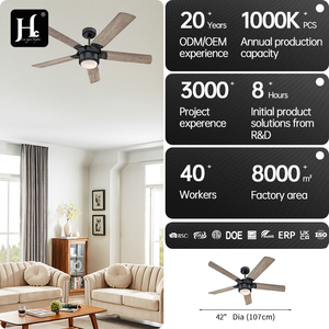 5 Wooden Blade Traditional Style <b>Ceiling</b> Fan <b>Light</b> with Remote Control <b>LED</b> <b>Bedroom</b> Fan with <b>Light</b> - Product Image 4
