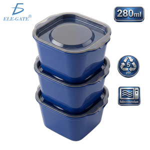 Ele-Gate Plastic Food <b>Containers</b> 280ml Set Of 3 Microwave Safe PP5 <b>Storage</b> Boxes For Meal Prep - Product Image 4