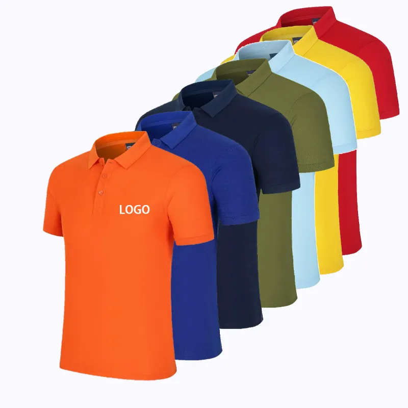 Groothandel Katoen Mannen Leeg Golf Polo T Shirts Geborduurde Polo Shirts Mannen Katoen Aangepaste Logo