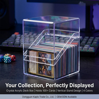 Boîte de rangement verticale en acrylique transparent Kaplo 100+ pour cartes, anti-poussière et anti-rayures, pour cartes MTG, TCG et CCG, boîte de rangement pour cartes