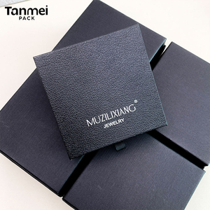 Custom Logo <b>Black</b> Jewelry Packaging <b>Box</b> Paper Drawer Gift <b>Box</b> for Ring Earring Bracelet Pendant Necklace - Product Image 6