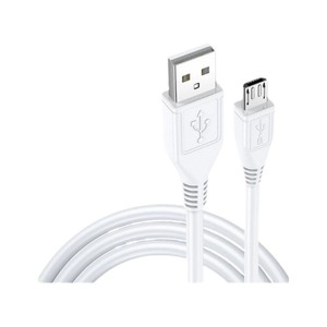 <b>Micro</b> Usb Data Cable 1m White Pvc Jacket Braided Shielding For Mobile <b>Phone</b> Charging And Data Transfer - Product Image 2