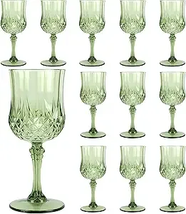 7OZ Purple Wine Plastic <b>Glasses</b>, Drinking Champagne <b>Glasses</b> Flutes <b>Crystal</b> Vintage Water Unbreakable Goblets for Wedding - Product Image 6