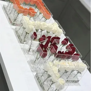 Lucite Box Wholesale Custom Transparent Letter Shaped Lucite Rose Case Acrylic Flower Box