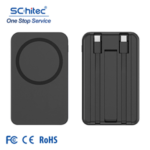 Schitec พาวเวอร์แบงค์ระบบแม่เหล็กไร้สายแบบสองทางชาร์จเร็ว15W พร้อมสายเคเบิ้ลที่ซ่อนไว้สำหรับการเดินทาง - Product Image 1