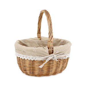 Keranjang Rotan Anyaman Tangan dengan Lapisan Digunakan untuk Menyimpan Buah Keranjang Piknik. - Product Image 1