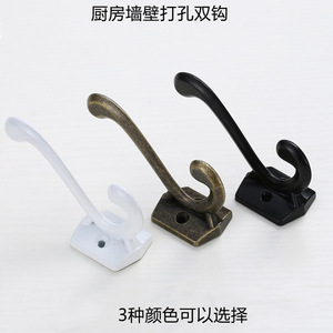 <b>Wall</b> Mounted Coat <b>Hook</b> Black Zinc Alloy Single <b>Hook</b> For Door Or <b>Wall</b> Use - Product Image 4