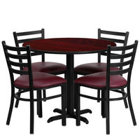 Tables à manger et 4 chaises de mobilier en métal pour la cuisine et le salon