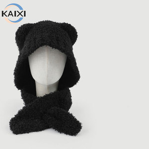 Gorro de Punto con Orejas de Oso, Suave y Agradable al Tacto, para Otoño e Invierno, con Bufanda, Protección para las Orejas, Gorro de Felpa, Personalizable al por Mayor - Product Image 2