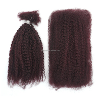 Extensions de cheveux brésiliens Remy KAMA, tresses torsadées naturelles en vrac, torsades afro crépues, double trame, fixation au crochet, 50g/paquet