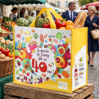 Sac fourre-tout personnalisé en PP tissé écologique et durable pour le marché, les courses quotidiennes, les événements promotionnels (recyclable)