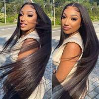 Wig Rambut Asli Manusia 40 Inch Pre Pluck 13x4 13*6 hd Lace Front, Wig Rambut Asli Manusia untuk Wanita Kulit Hitam, Vendor Wig Lace Frontal hd Brasil