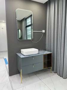 Governo rotondo del PVC dello specchio del bagno <span class=keywords><strong>sanitario</strong></span> di lusso fissato al muro di progettazione speciale variopinta commerciale per l'hotel - Product Image 6