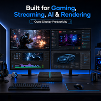 12e generatie Intel Core i5/i7/i9 12900F RTX4070 12GB GDDR6X 8K Vier-scherms Quad Fan Koeling Hoge FPS Gaming Mini-computer Windows 11