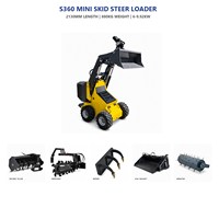 Mini-chargeuse compacte sur roues 880 kg avec godet de 0,1 m³ pour travaux agricoles et de construction