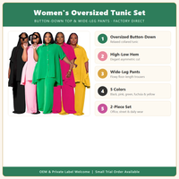 Ensemble assorti personnalisé décontracté pour l'été : haut sans manches respirant et pantalon ample taille haute à jambes larges, tenue 2 pièces pour femme