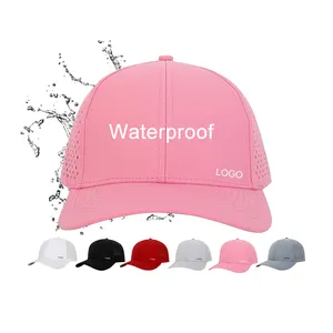 Promotional Cheap Quick Dry 6 Panel Adjustable Soft Laser Drilling Perforation Hole Outdoor Sport Baseball Cap