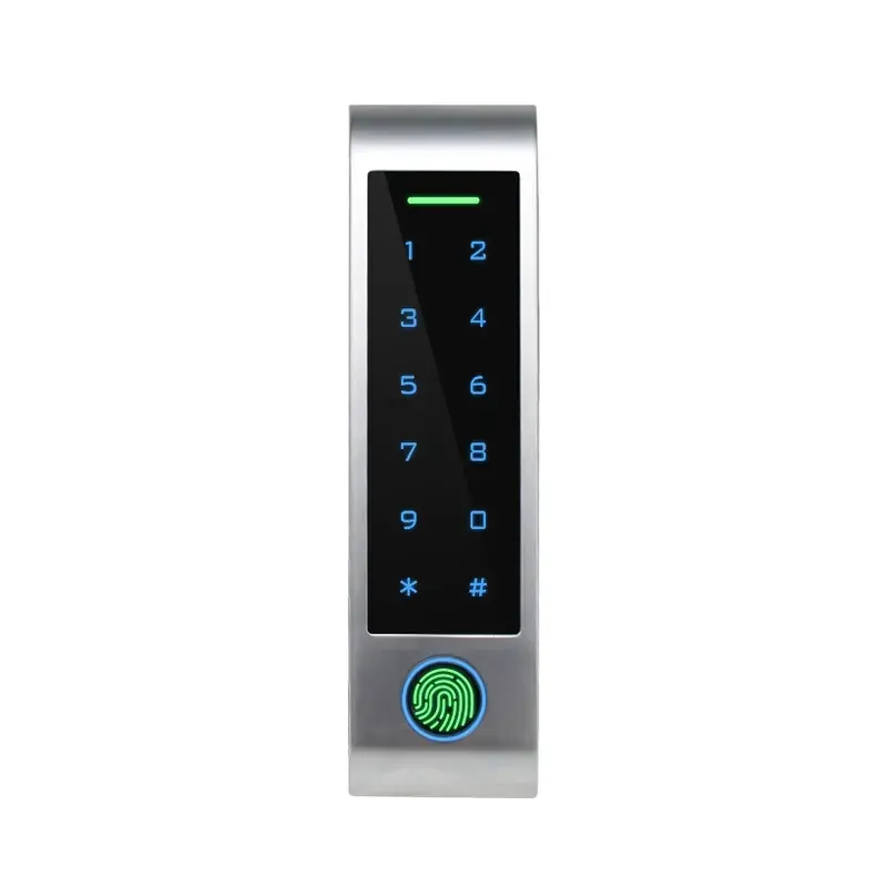 مقاومة للماء ip66 قارئ التحكم في الوصول البيومترية المعدنية لوحة مفاتيح تعمل باللمس بطاقة ذكية طباعة الإصبع التحكم في الوصول