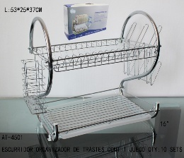 Escurridor de Acero Inoxidable 53x37cm con Bandeja Extraíble, Escurridor de Platos de Cocina, Diseño Moderno - Product Image 3