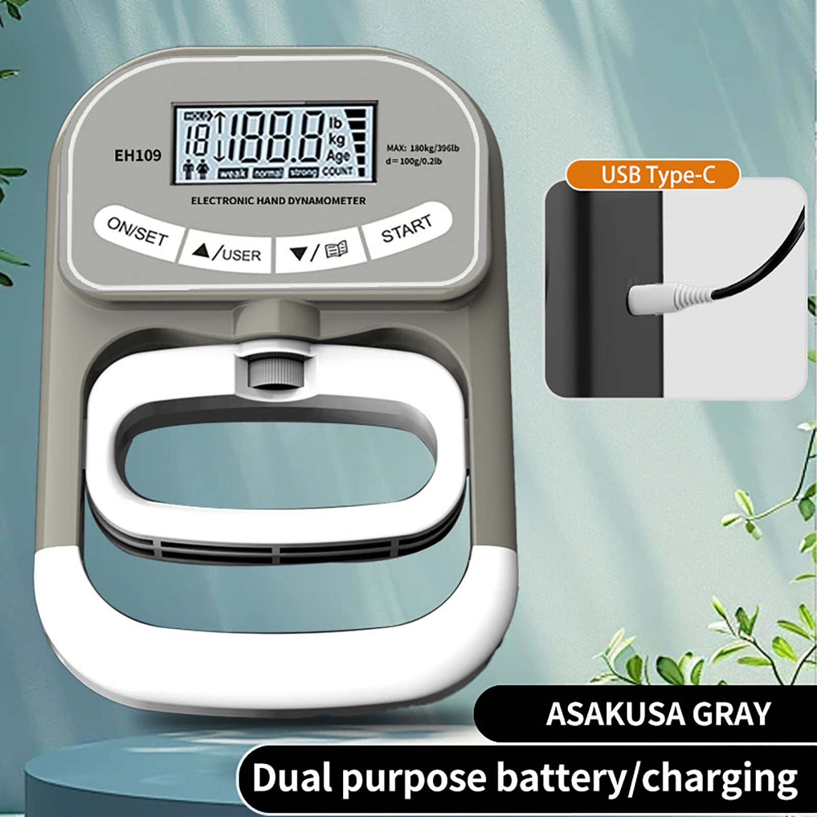 Eh109 misuratore di forza di presa transfrontaliero grigio inglese 0-180 kg