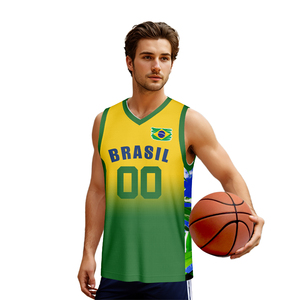 <span class=keywords><strong>Camiseta</strong></span> <span class=keywords><strong>de</strong></span> <span class=keywords><strong>Baloncesto</strong></span> <span class=keywords><strong>de</strong></span> Secado Rápido, Talla Grande, con Estampado por Transferencia <span class=keywords><strong>de</strong></span> Calor, Transpirable, con Color Degradado Personalizado, 100% Poliéster - Product Image 6