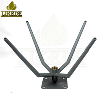 Pièce de chaise en acier gris, mécanisme inclinable en fer conique, base de chaise pivotante à araignée inclinée