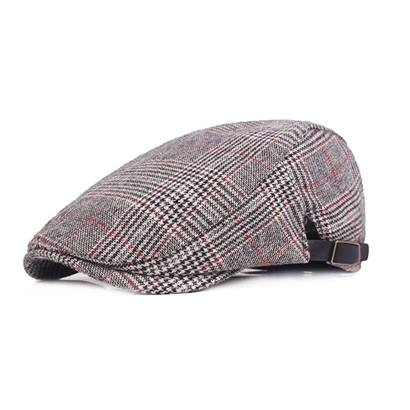 Gorra Plana Tipo Boina Para Hombre - Algodón Transpirable, Hebilla Ajustable, Estilo Vintage Irlandés