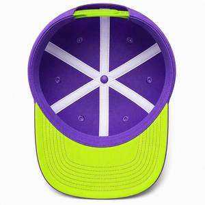 Casquette de baseball personnalisée avec broderie 3D néon, bicolore violet et vert néon, style bonbon, OEM, Y2K, Kawaii, streetwear - Product Image 5