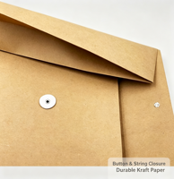 Enveloppe de classement en papier kraft robuste Shuoyin A5 350 g/m² avec perforations et attache à cordon riveté, grande capacité pour le rangement de documents