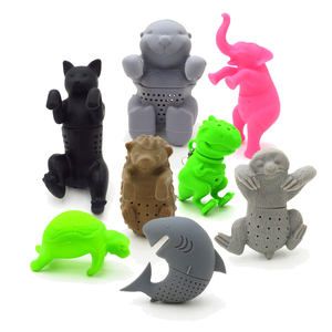 Creativo animale gatto cane cuore fragola ombrello umano borsa a forma di cacca in Silicone carino filtro da tè infusore - Product Image 3