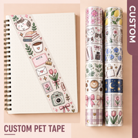 Rouleau d'autocollants en PET brillant personnalisé, style collage Washi, DIY pour journalisation