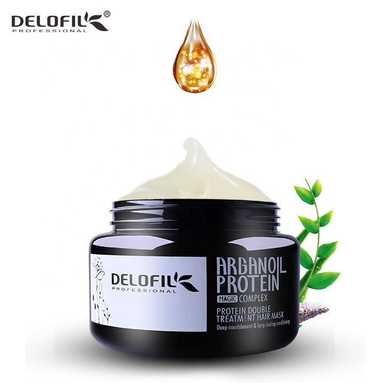 Крем для глубокого питательного ухода за волосами DELOFIL, коллагеновое аргановое масло, гладкий восстанавливающий крем для волос 500 мл, 16,9 жидких унций