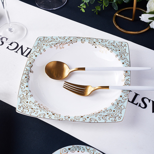 ชุดอาหารค่ำเซรามิกประดับทองคำระดับไฮเอนด์ ชุดภาชนะกระเบื้องพอร์ซเลนเนื้อละเอียดสำหรับงานเลี้ยง คุณภาพสูง ยั่งยืน - Product Image 4