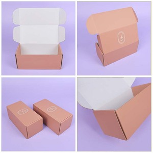 Fournitures d'emballage, boîte en papier cosmétique, laminage mat, emballage cadeau, design rose et blanc, emballage pour produits de soin de la peau, boîte de livraison - Product Image 2