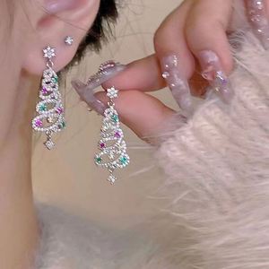 2024 New Christmas <b>Tree</b> Earrings Fashion Diamond Shiny Zircon Earrings Cute Pendant Earrings Jewelry Christmas Gift - Product Image 2