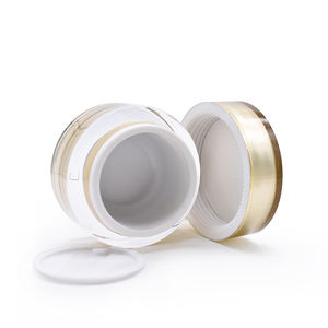 אריזה אקרילית מסמר אבקה צנצנות 5 גרם-50 גרם מיכל פלסטיק עגול פלסטיק עם כיסוי לבן - Product Image 2