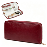 Organisateur de bijoux en cuir PU vert crocodile de luxe, pliable, pour voyage, pour bagues et colliers, fabriqué en usine BSCI