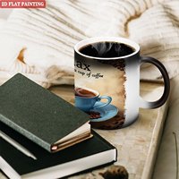 Tasse magique en céramique de qualité alimentaire 11oz, noire givrée, livraison directe, tasse sensible à la chaleur