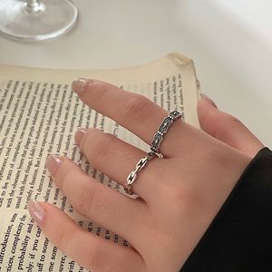 Kaiming S925 Sterling <b>Silver</b> Retro <b>Ring</b> Geometric Shape Unisex Everyday Wear Fine Jewelry - Product Image 3