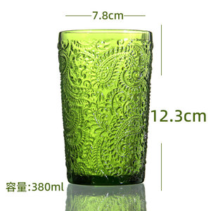 380ml Green Coloured <strong>Water</strong> <strong>Glass</strong> Tumblers Tall Drinking <strong>Glass</strong> Cup Highball <strong>Glasses</strong> - Product Image 2